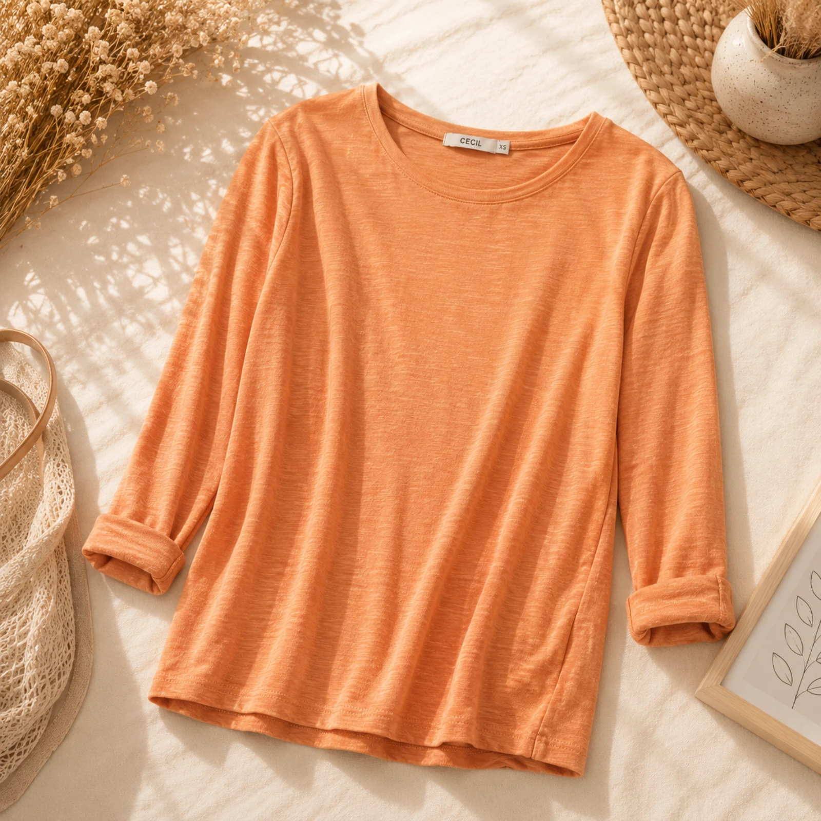 Oranje Cecil-T-shirt met 3/4 mouwen – photo 3